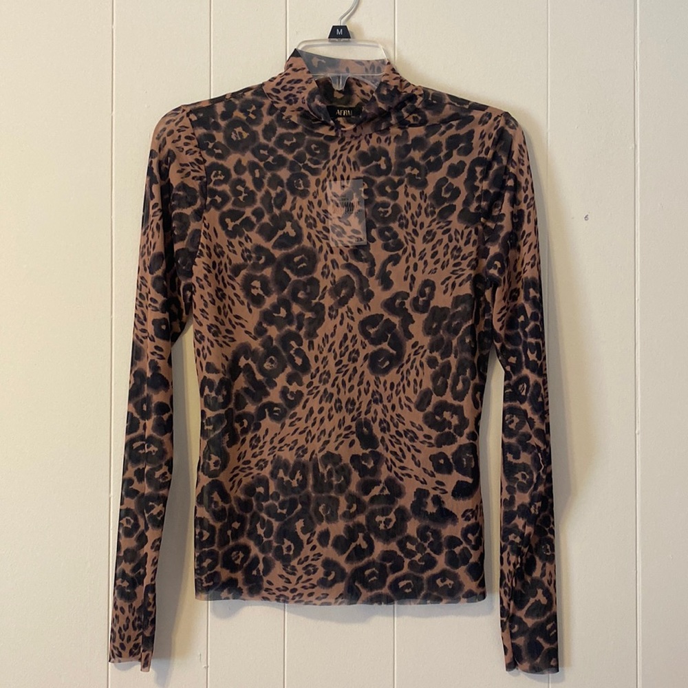 NWT Mesh Animal Print Long Sleeve Shirt